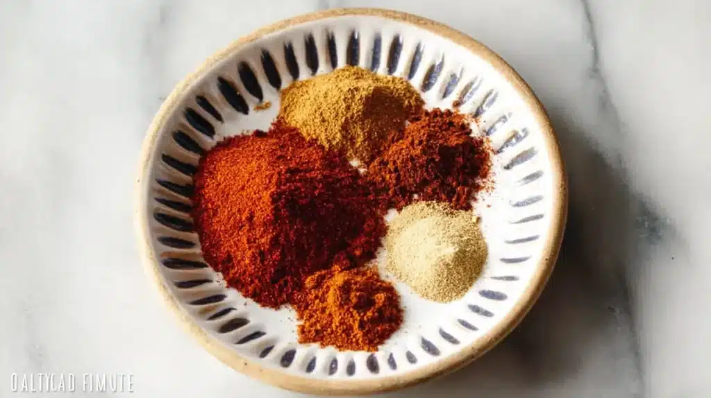 Homemade Old El Paso Taco Seasoning Gluten Free shown with spices for a natural, additive-free taco recipe